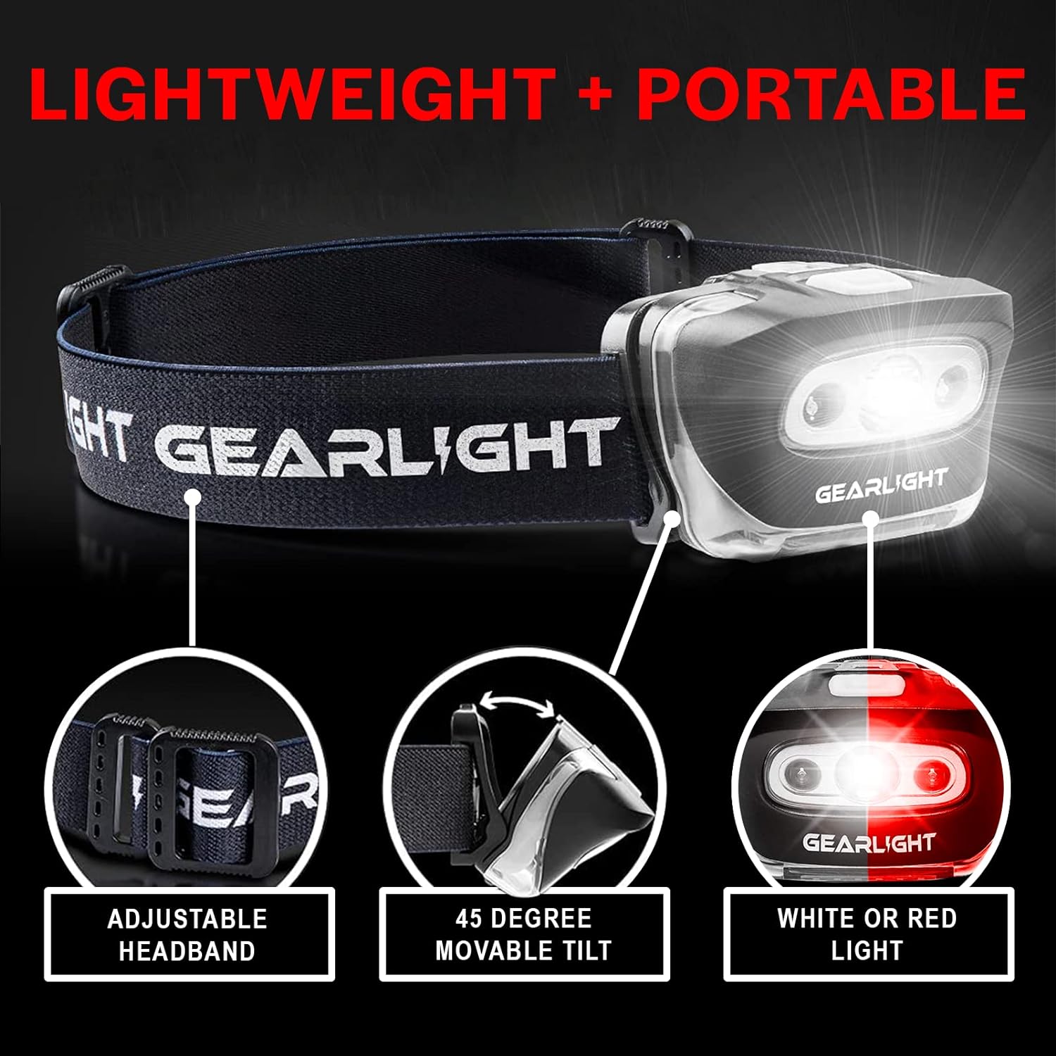 GearLight 2Pack LED Headlamp - Outdoor Camping Head Lamps - Image 6