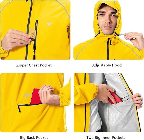 Men's Cycling Running Rain Jacket - Image 4